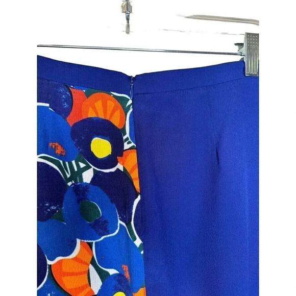 STAUD Moulette Midi Skirt Blue Fruit Veggie Colorblock Size 4 - Picture 8 of 11